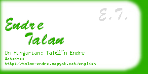 endre talan business card